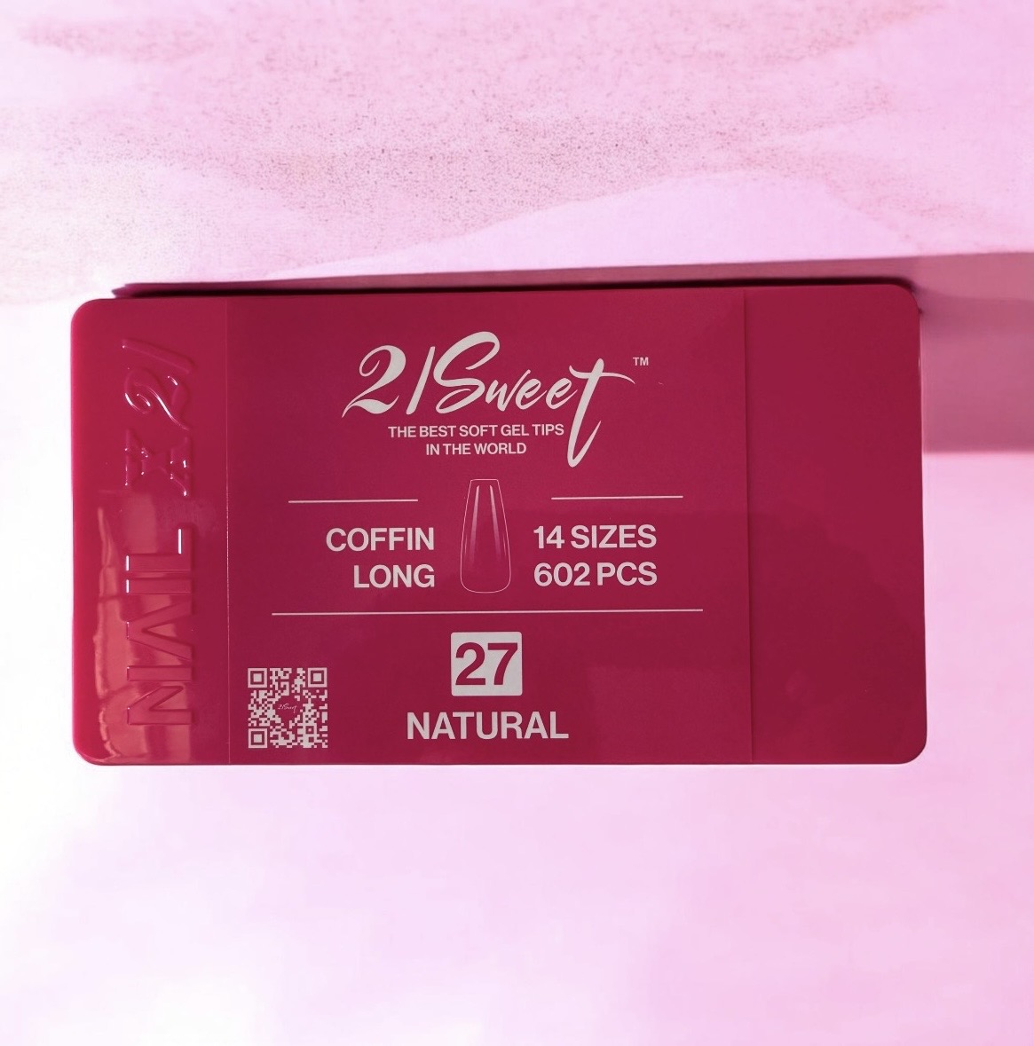 21 Sweet Coffin Long number 27 soft gel tips
