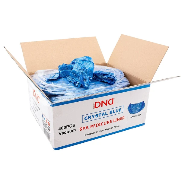 DND Crystal Blue Spa Pedicure Liners — 400 Count